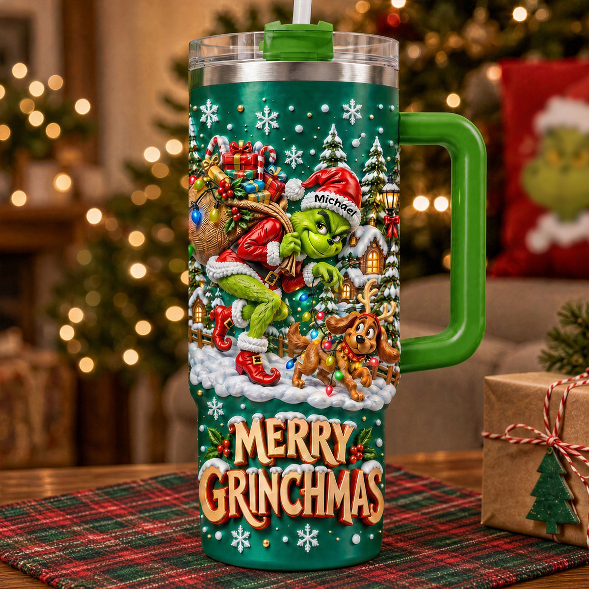 Christmas Mischief Colorful 40oz Tumbler With Handle - Personalized Christmas Gifts 05tyti061026-Homacus