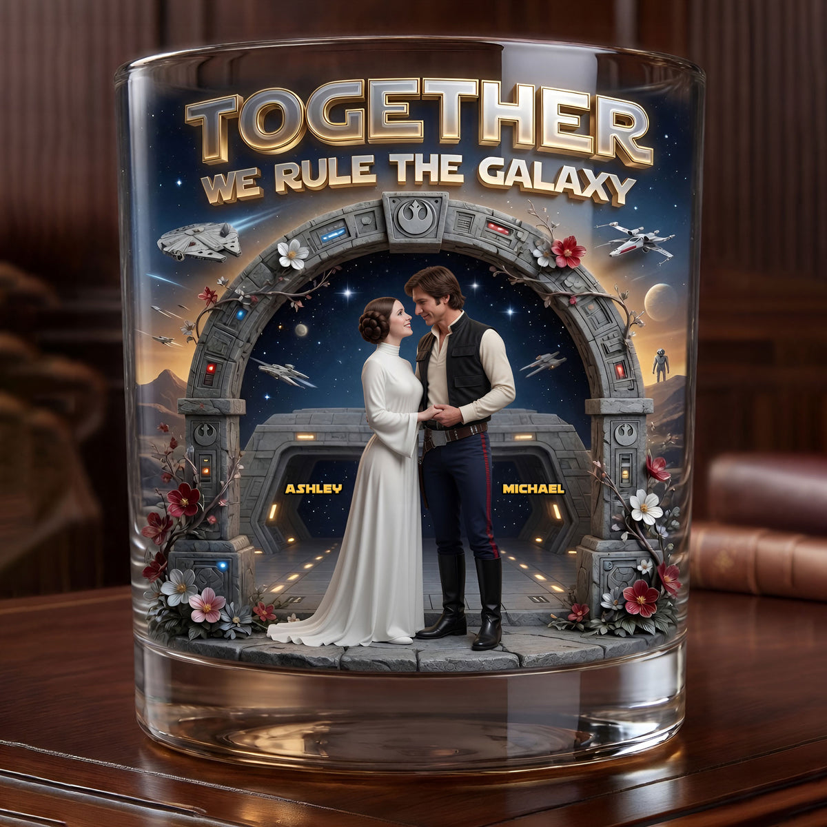 Romantic Couple Round Glass - Personalized Gifts For Couple 03tyti150626-Homacus