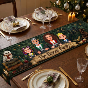 Fantasy Family Christmas Table Runner - Personalized Gifts For Family Quilted Table 02NATI200826PA