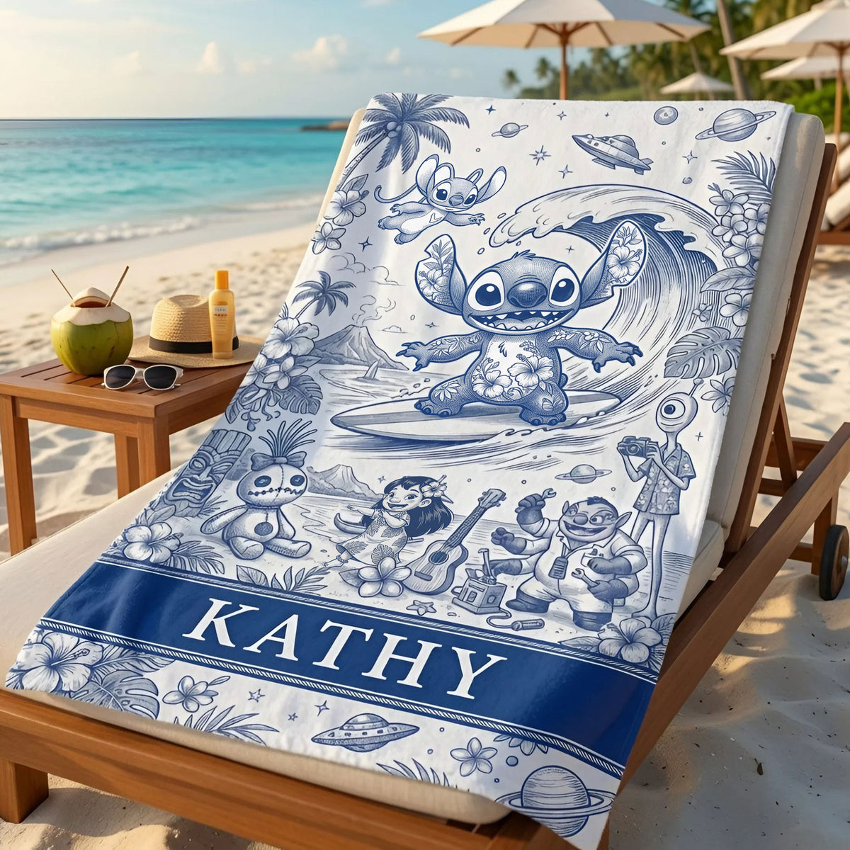 Island Mischief Beach Towel - Personalized Gifts 01qhti180726-Homacus