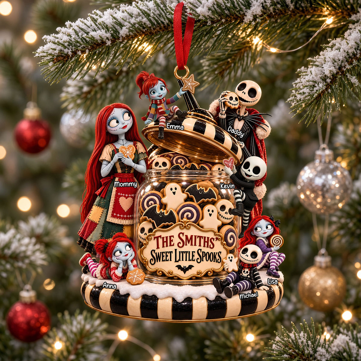 Sweet Little Spooky Family Ornament - Personalized Christmas Gifts For Family 03hati211026-Homacus