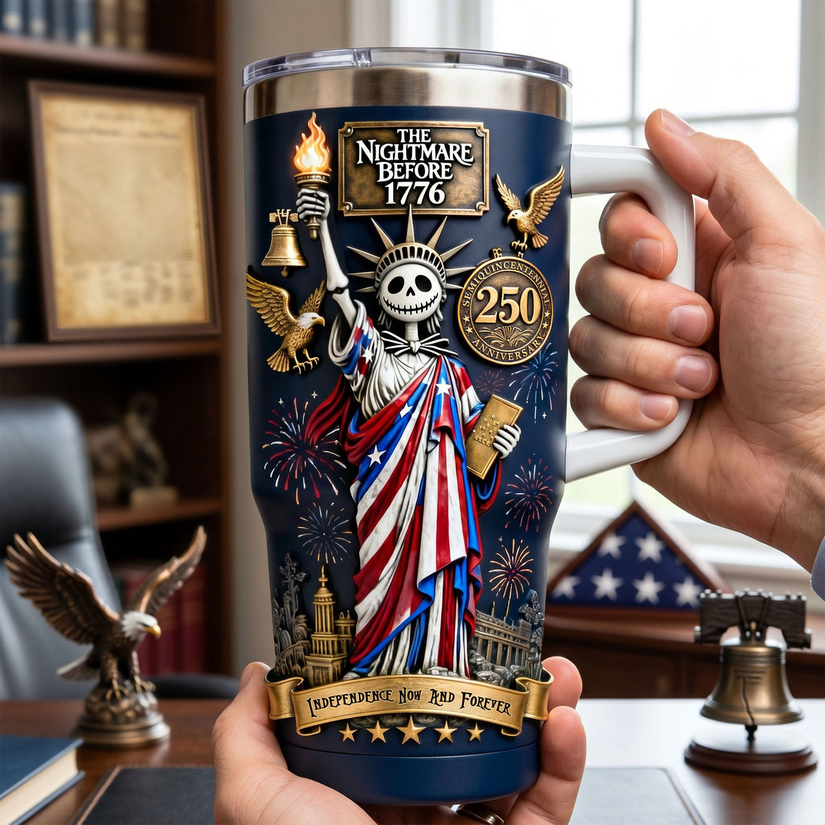 Whimsical Liberator 40oz Tumbler With Handle - Personalized Gifts For Patriots 05qhti020626-Homacus