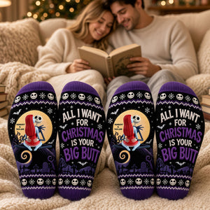 Midnight Mischief Christmas Socks - Personalized Gifts For Couple 03OHTI240926