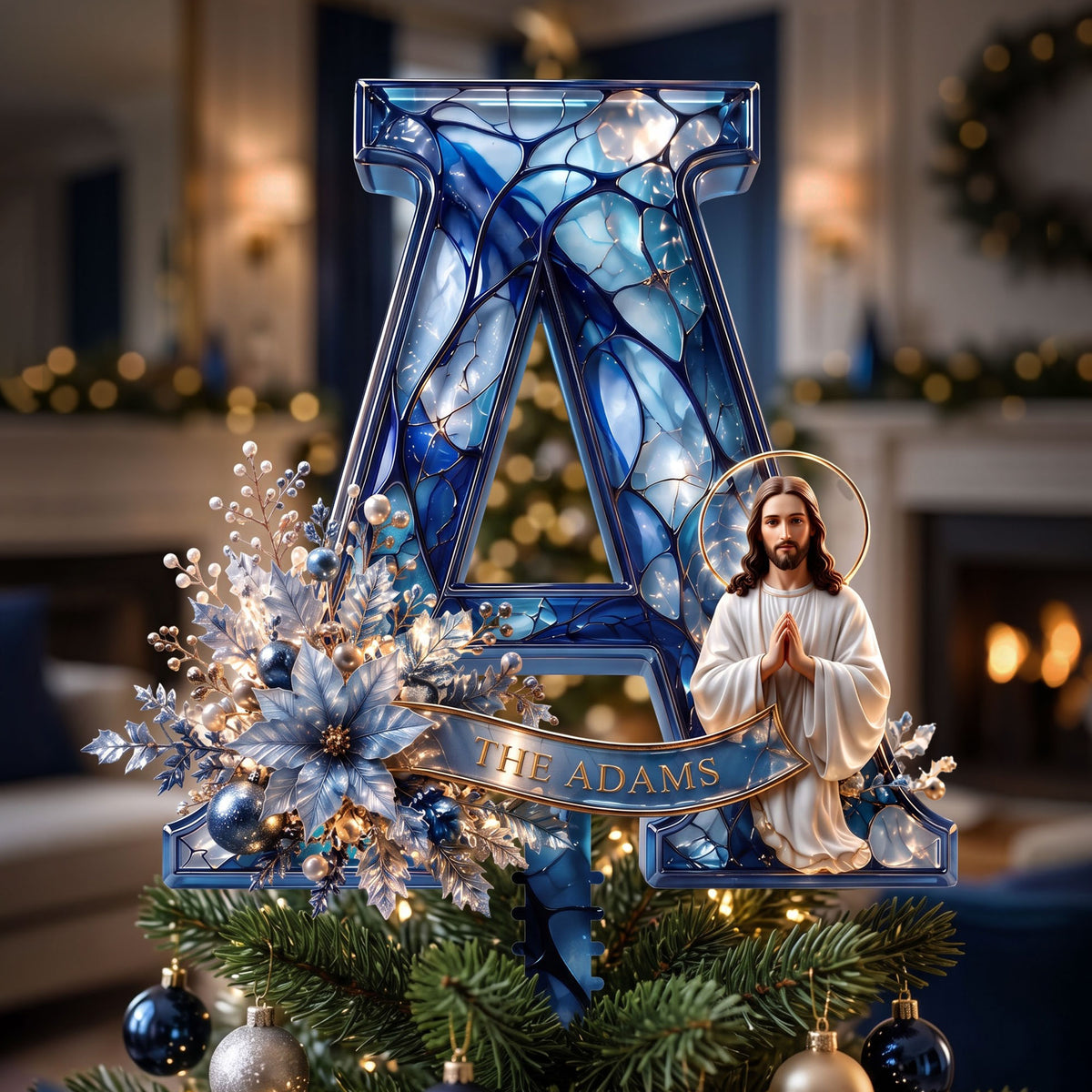 Jesus Lover Alphabet Christmas Tree Topper - Personalized Gifts For Christian Family 04pati200826-Homacus