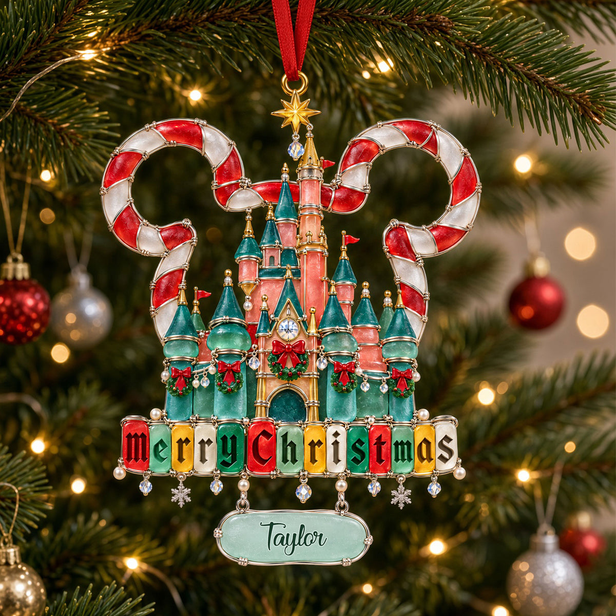 Nostalgia Castle Sea Glass Effect Ornament, Personalized Gifts 06qhti091026-Homacus