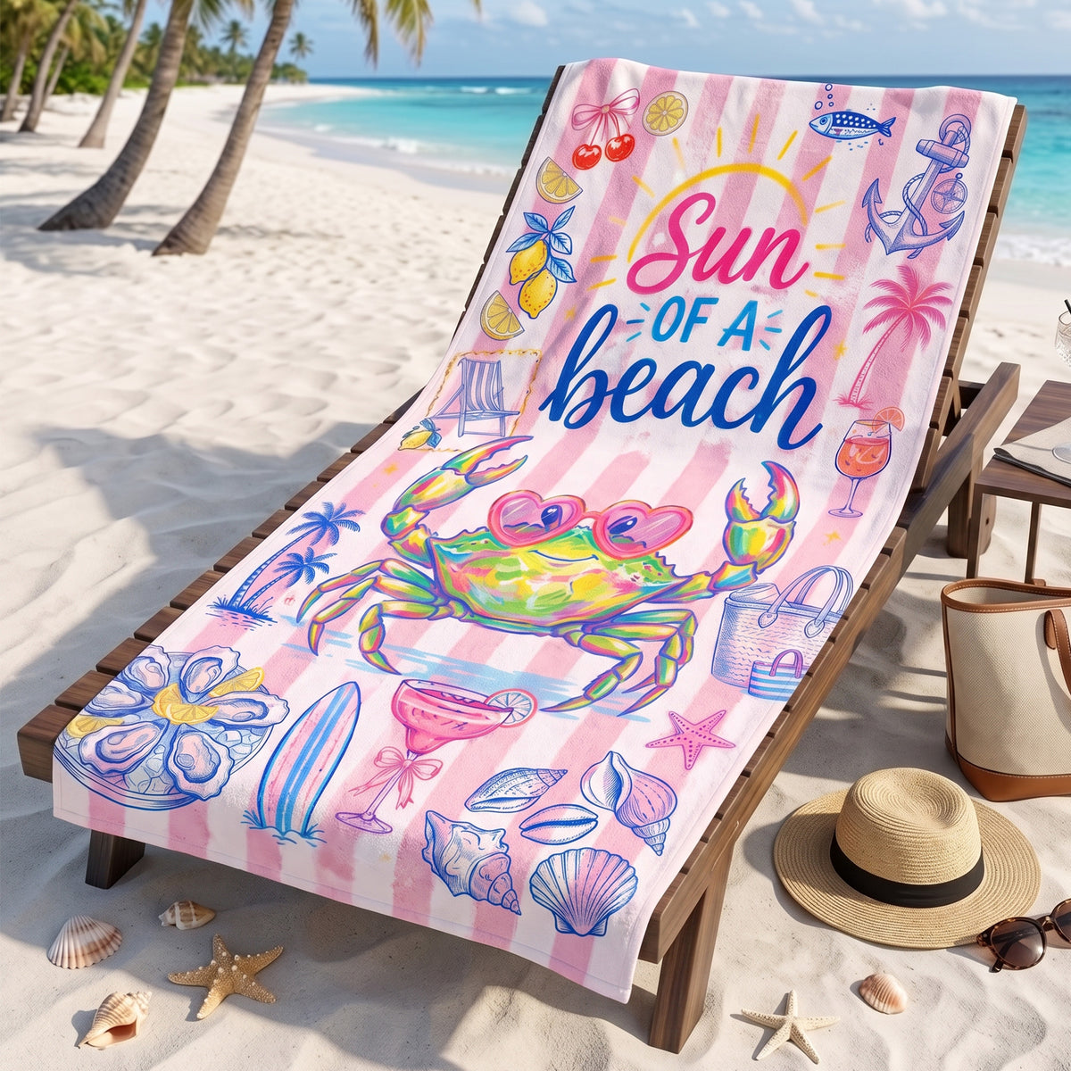 Preppy Sassy Girly Beach Towel, Personalized Gifts For Slay Girls 05qhti200726-Homacus