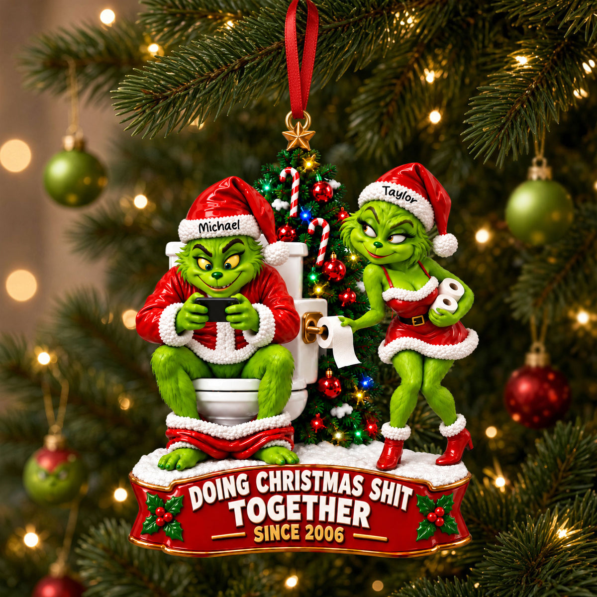 Grouchy Mischief Couples Acrylic Ornament - Personalized Christmas Gifts For Couples 03tyti170926