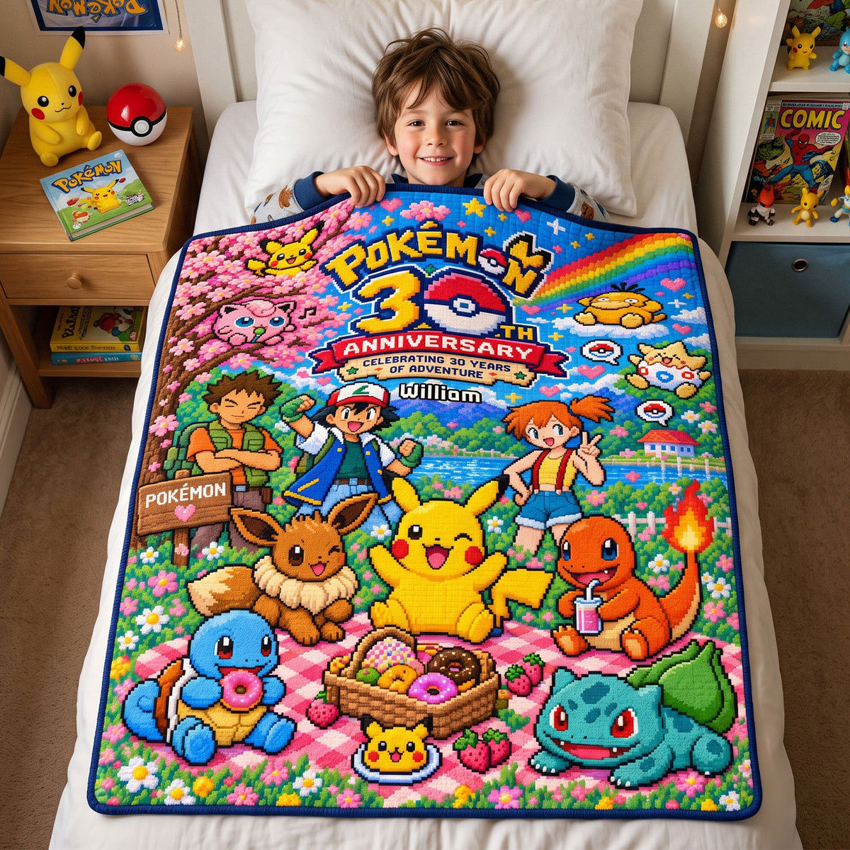 30th Anniversary Picnic Blanket - Personalized Gifts For Game Lovers 04PATI141026-Homacus