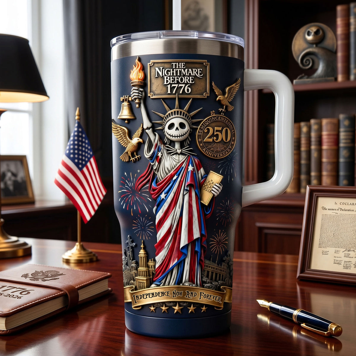 Whimsical Liberator 40oz Tumbler With Handle - Personalized Gifts For Patriots 05qhti020626-Homacus