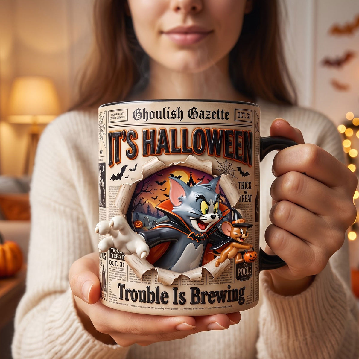 Halloween Trouble Coffee Mug - Personalized Gifts For Friends 05PATI100826-Homacus