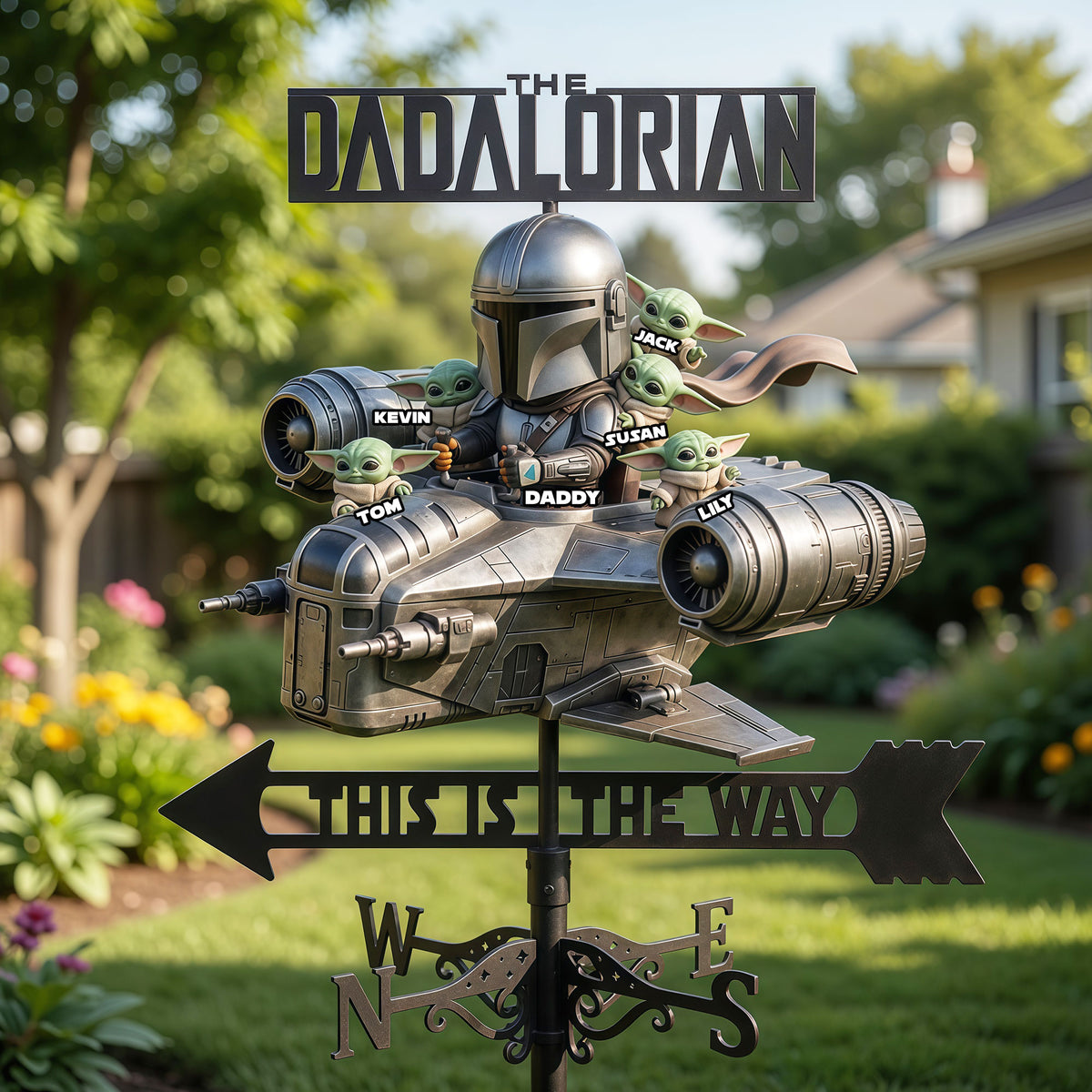 Space Hero Dad Metal Weather Vane - Personalized Gifts For Dads 05NATI120526-Homacus
