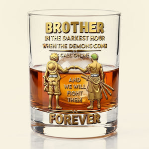 Anime Adventure Brother Round Glass - Personalized Gifts For Brothers 04ohti030626