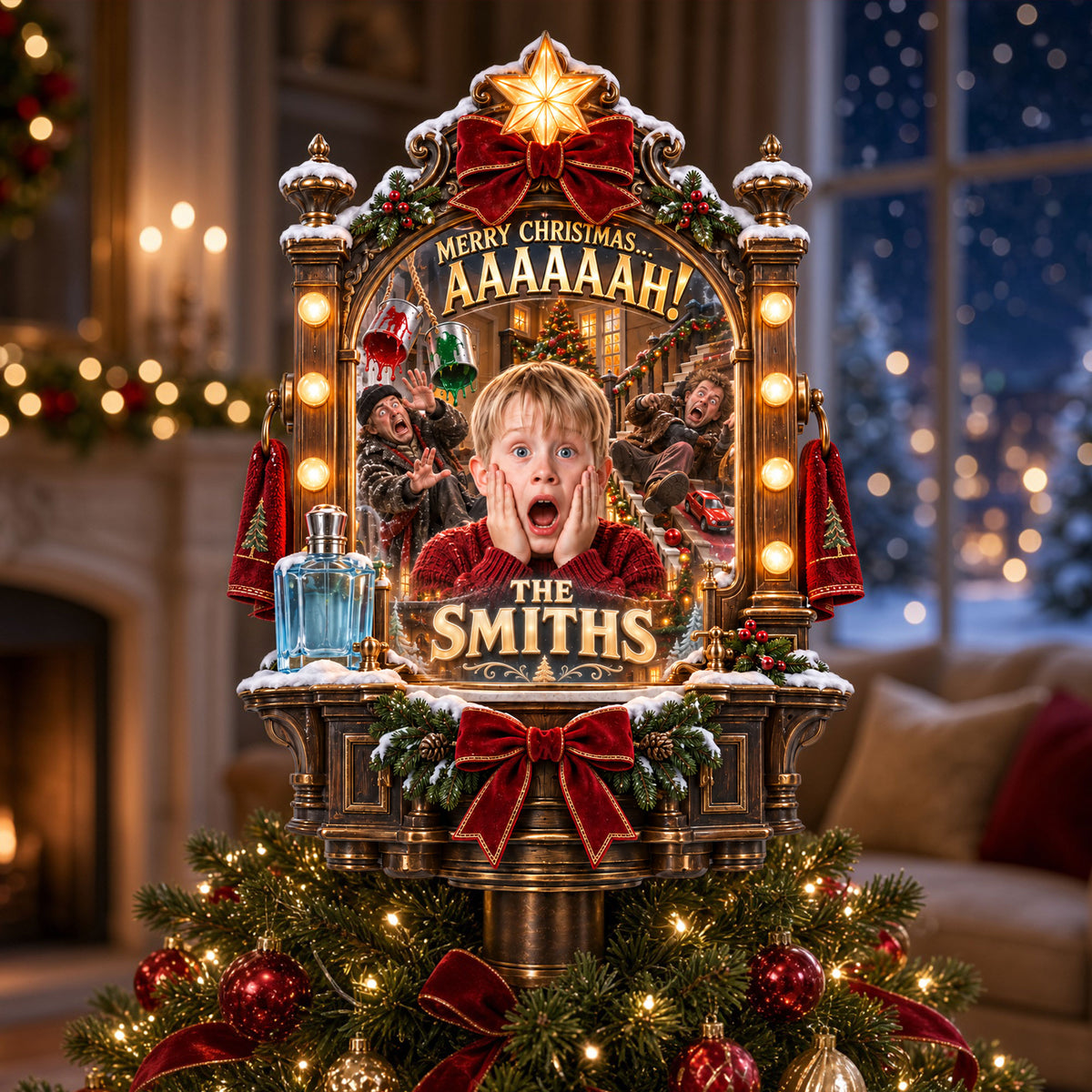 Classic Christmas Comedy Tree Topper - Personalized Christmas Gifts 06hati180926-Homacus