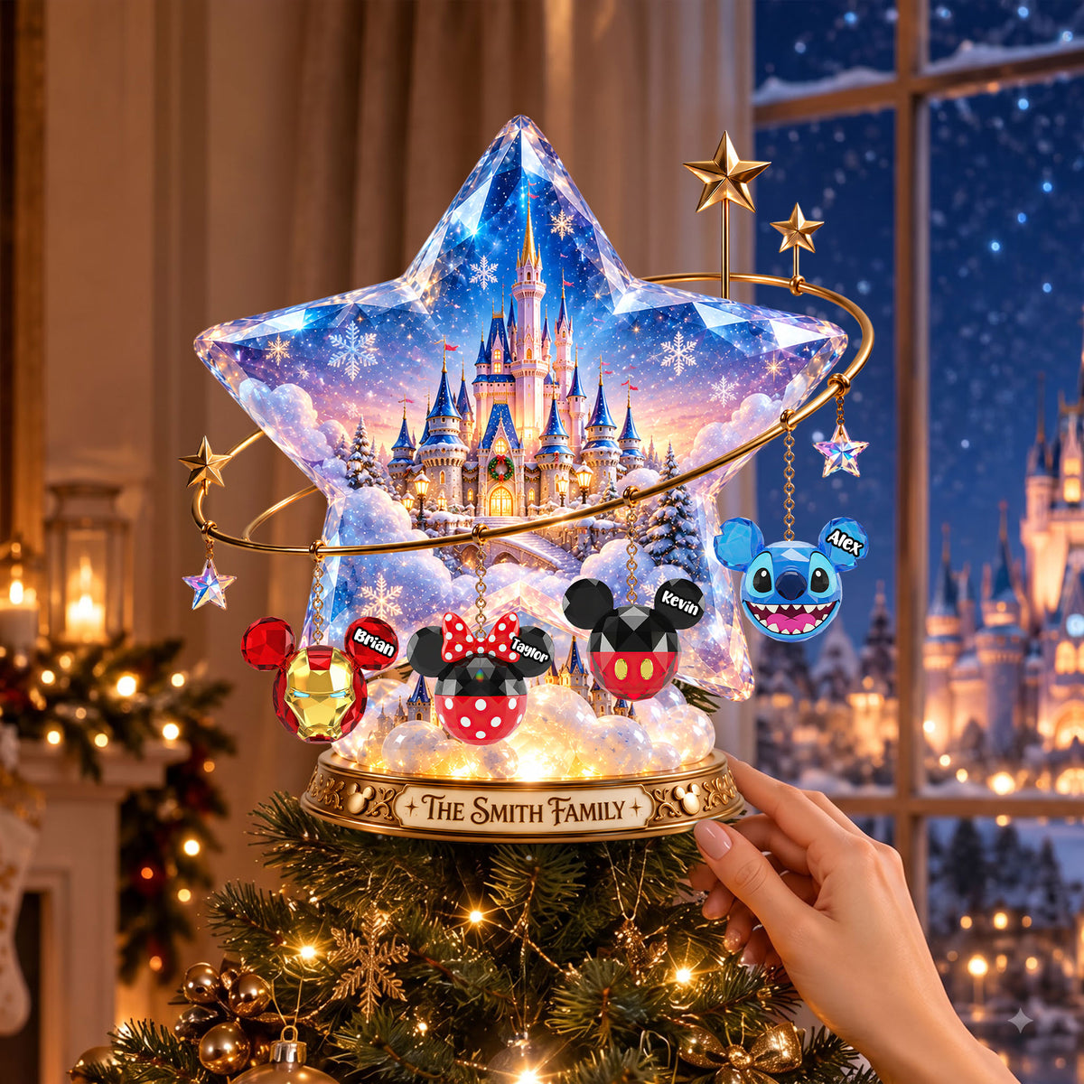 Sparkling Castle Family Tree Topper - Personalized Christmas Gifts For Family 02OHTI151026-Homacus