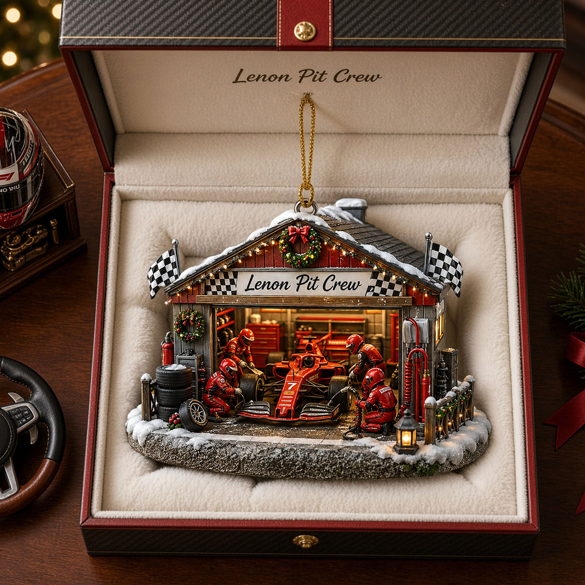 Festive Pit Crew Ornament, Personalized Christmas Gifts 04qhti020926