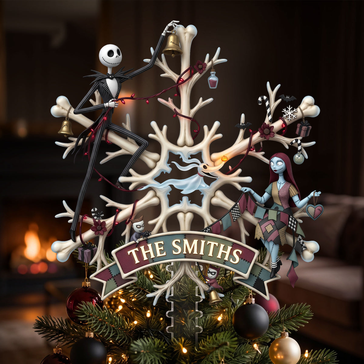 Spooky Christmas Tree Topper - Personalized Gifts For Family 01hati110826