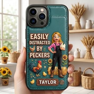 Farm Chicken Girl Leather Flip Wallet Phone Case Personalized Gifts For Girl 05NATI010626-Homacus