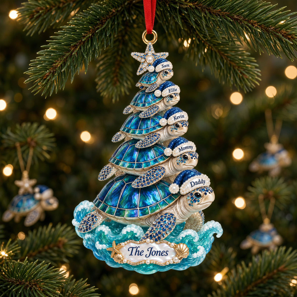 Jolly Turtle Flow Acrylic Ornament, Personalized Gifts For Family 04qhti080926-Homacus