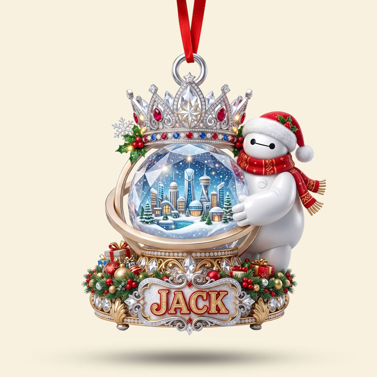 Lovely Merry Inflatable Robot Acrylic Ornament - Personalized Christmas Gift For Family 05hati020926