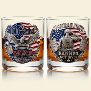 Proud American Veteran Round Glass, Personalized Gifts For Veteran 03qhti100626-Homacus
