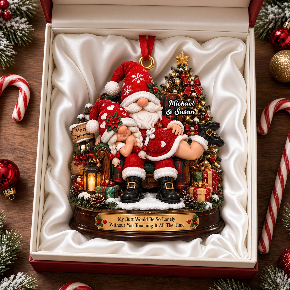 Playful Touch Couple Ornament - Personalized Christmas Gift For Couples 01NATI260926
