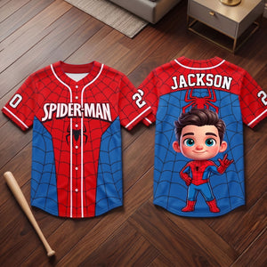 Web Hero Baseball Jersey - Personalized Gifts For Kids 03nati040826-Homacus