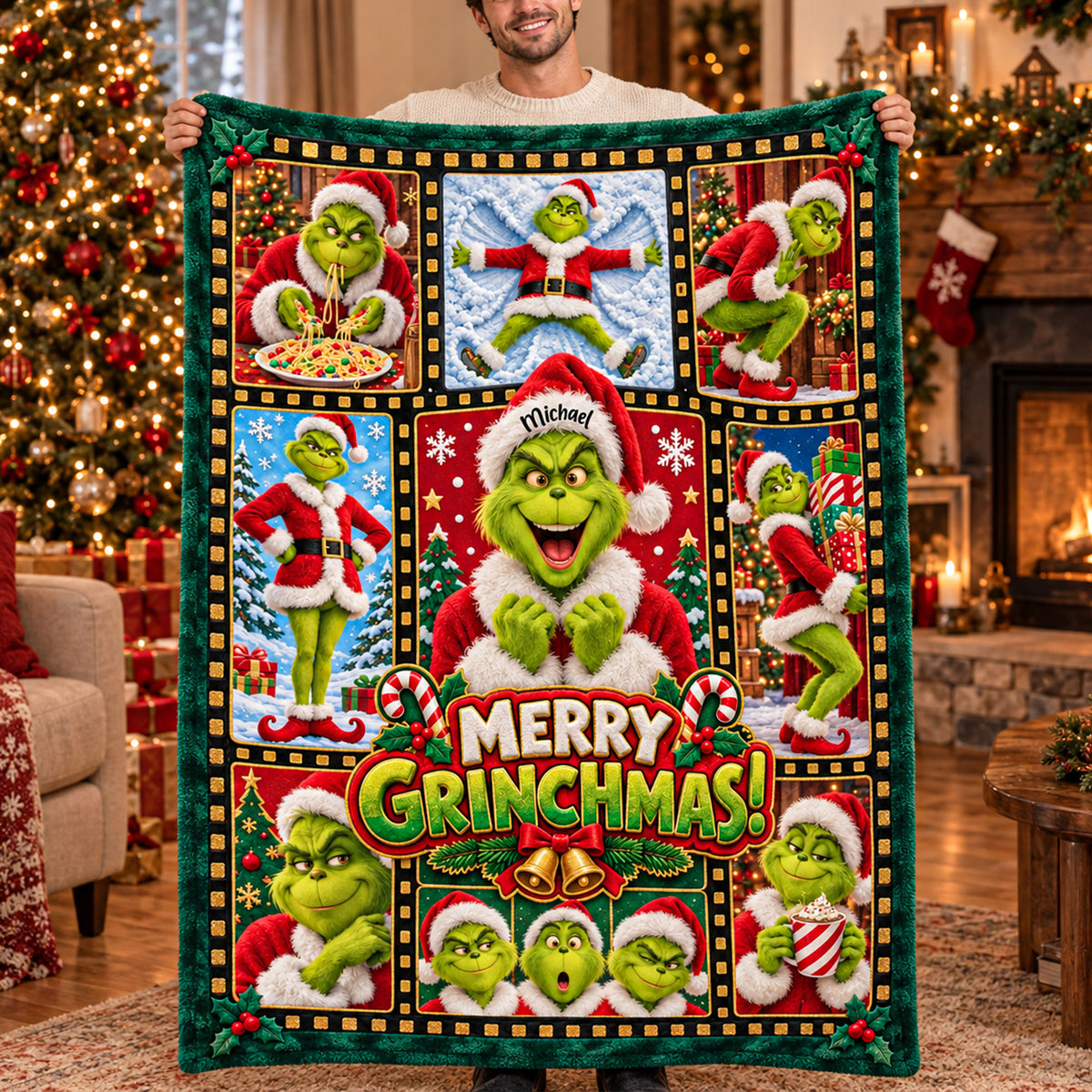 Festive Season Blanket - Personalized Gifts For Christmas Blanket 01PATI151026-Homacus