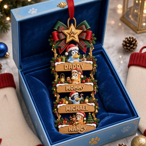 Adorable Cartoon Family Ladder Christmas Ornament - Personalized Gift For Family 04PATI090926-Homacus