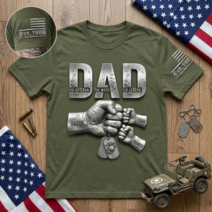 Patriotic Veteran Dad Shirt - Personalized Gift For Veteran Dads 02HUTI250526-Homacus