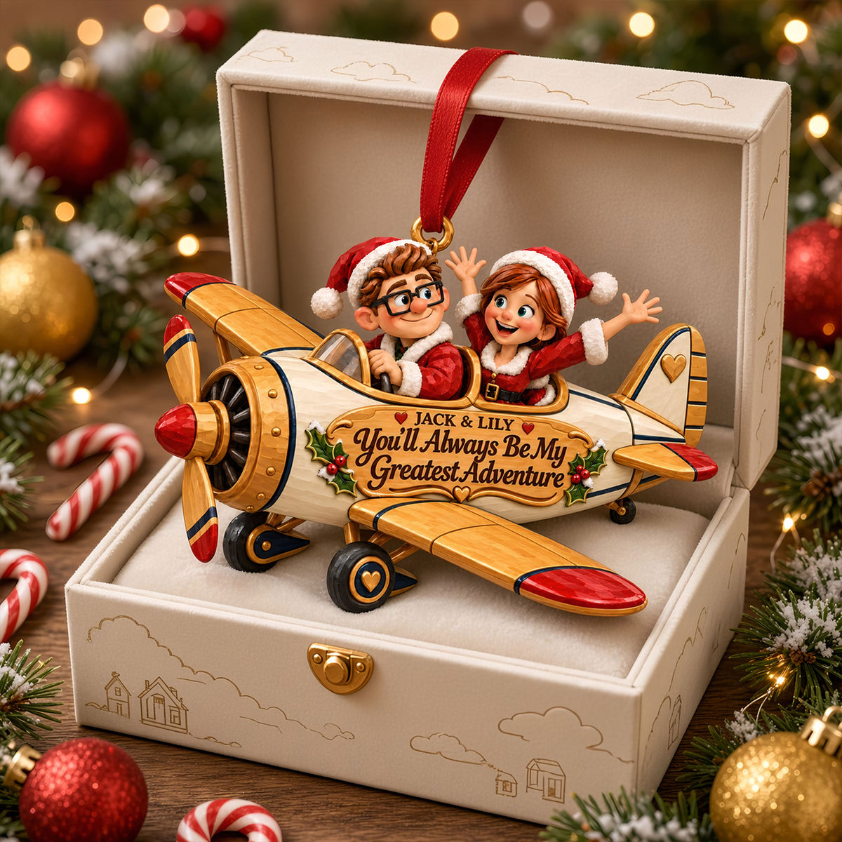 Love Is The Greatest Adventure Acrylic Ornament - Personalized Christmas Gifts For Couples 06tyti300926