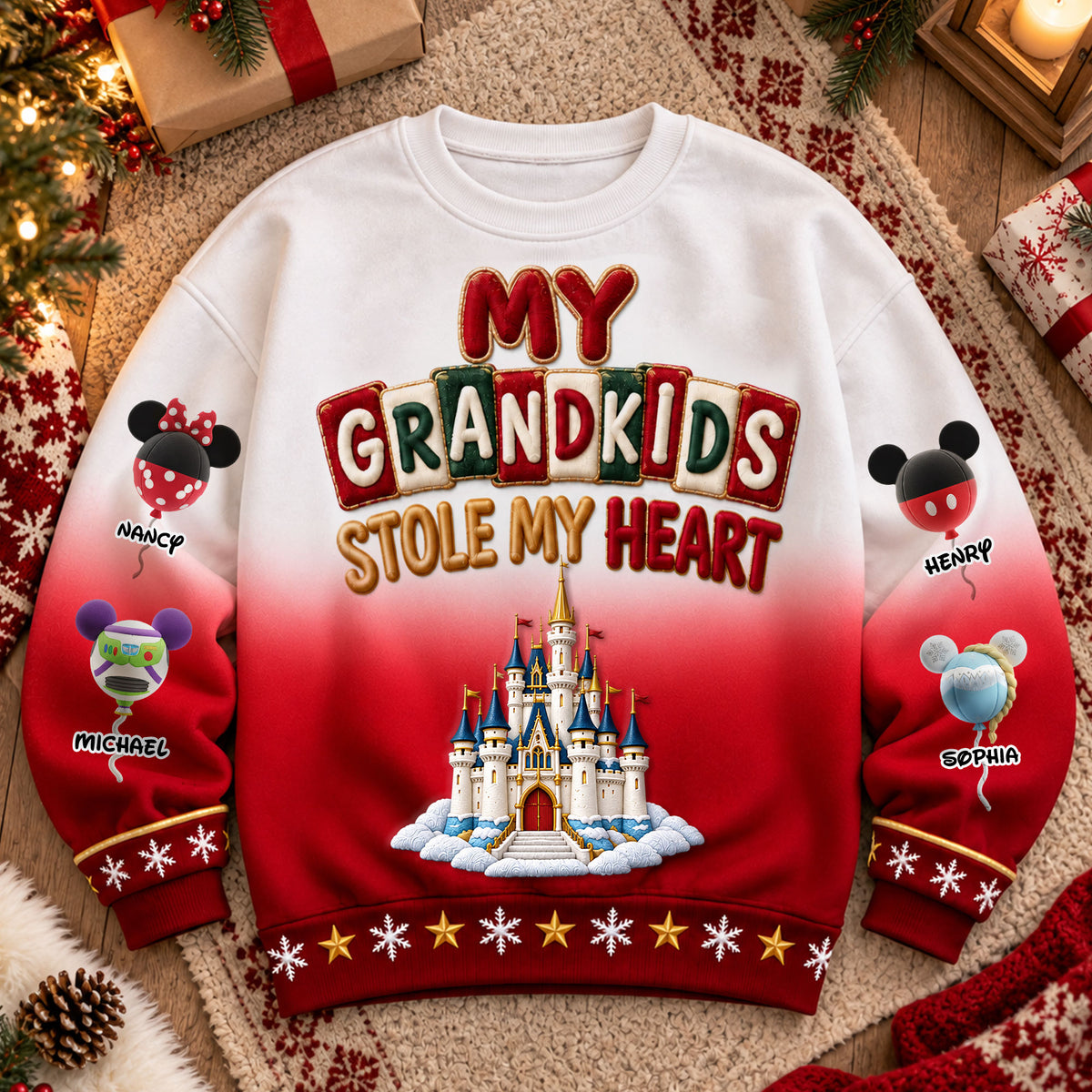 Grandkids Stole My Heart Christmas Sweater - Personalized For Grandma 04OHTI231026-Homacus