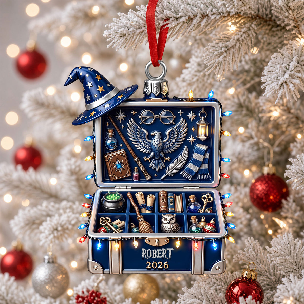 Whimsical School Trunket Ornament - Personalized Gifts For Christmas Ornament 06PGTI121026-Homacus