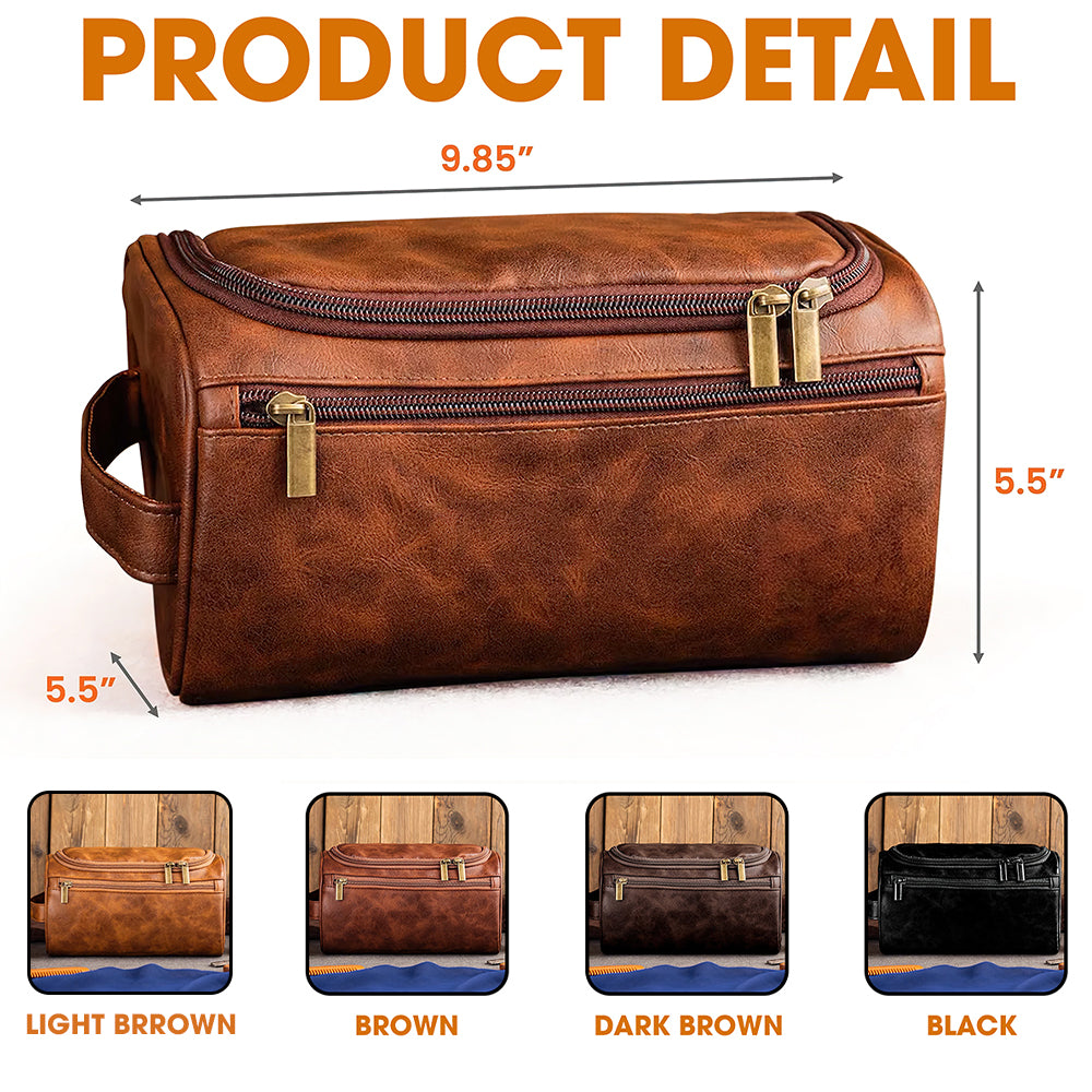 Hunting Dad Leather Toiletry Bag - Personalized Gifts For Dad 02huti100325-Homacus