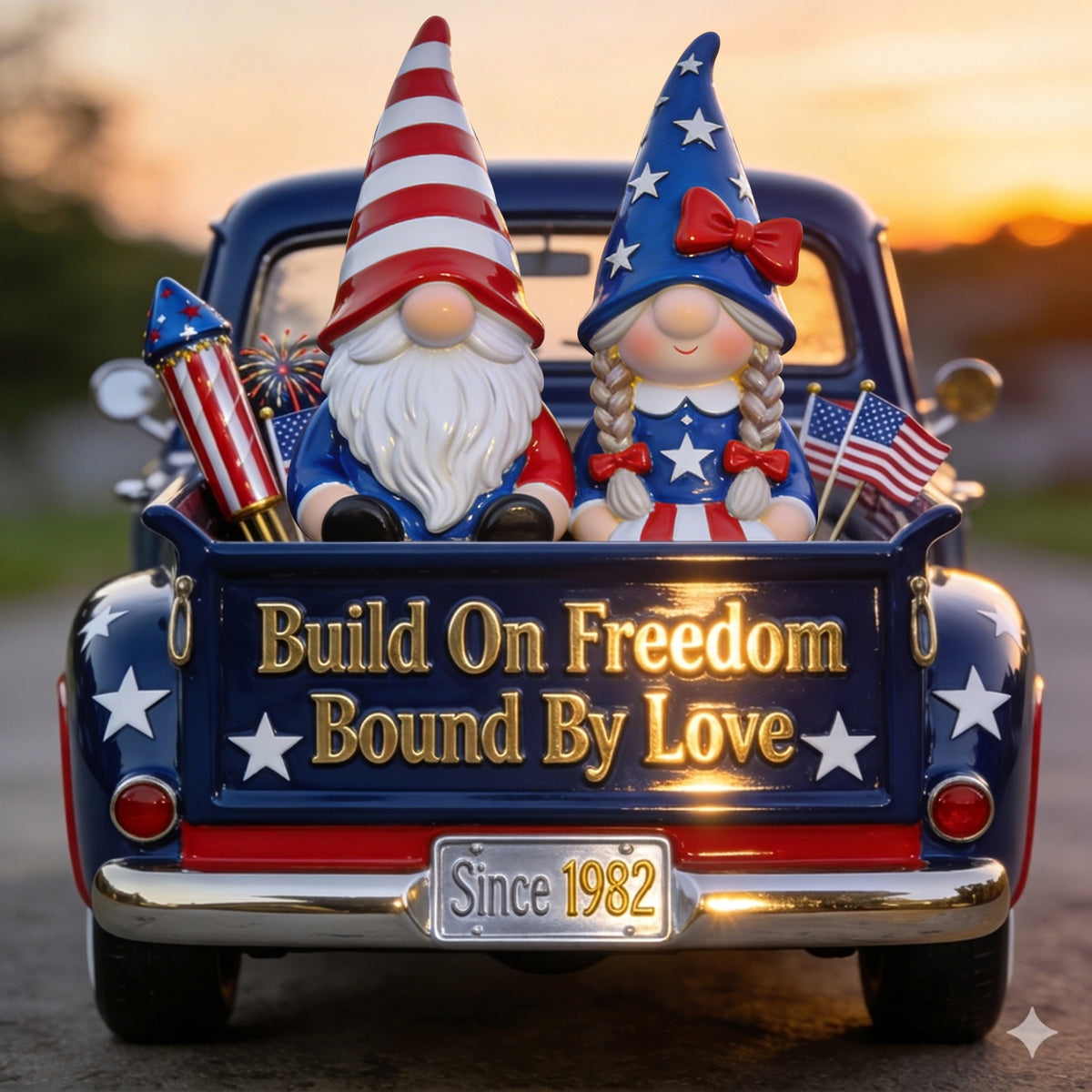 Gnome Couple 250th Anniversary Acrylic Plaque - Personalized Gifts For Patriotics Plaque 01PGLU070426-Homacus