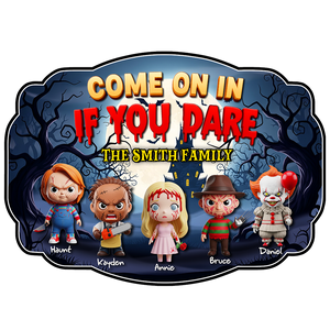 Haunted Family Wood Sign - Personalized Gifts For Family 01PGLU130825-Homacus