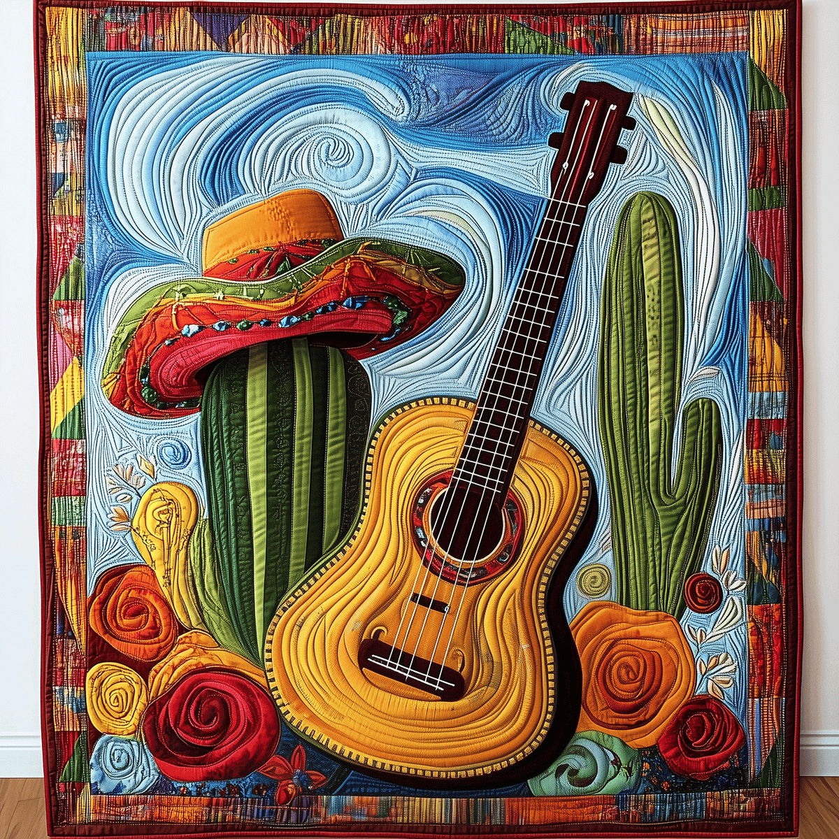 Gifts For Guitar Lover Blanket Vibrant Guitar Echoes-Homacus
