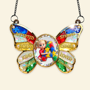 Autism Kids Suncatcher - Custom Photo Gifts For Autism Awareness Suncatcher Ornament 01NALU160326-Homacus