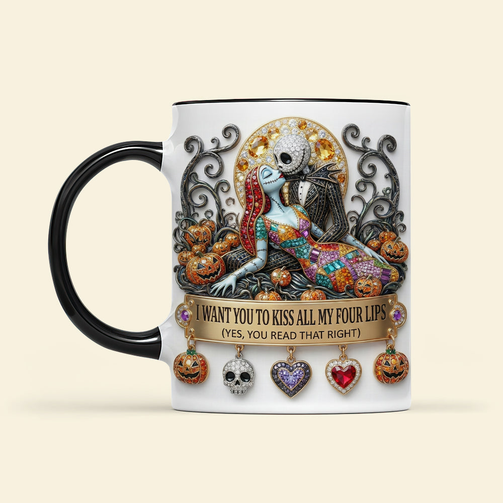 Kissing Skeleton Couple Coffee Mug - Personalized Gifts For Couple 01huqn301225-Homacus