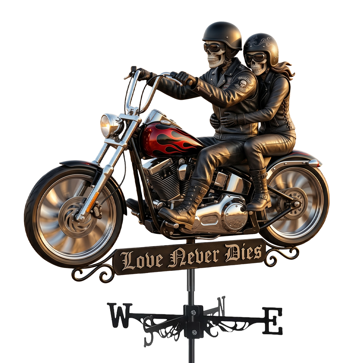 Skeleton Biker Weather Vane - Personalized Gifts For Couple 01nadh280526-Homacus