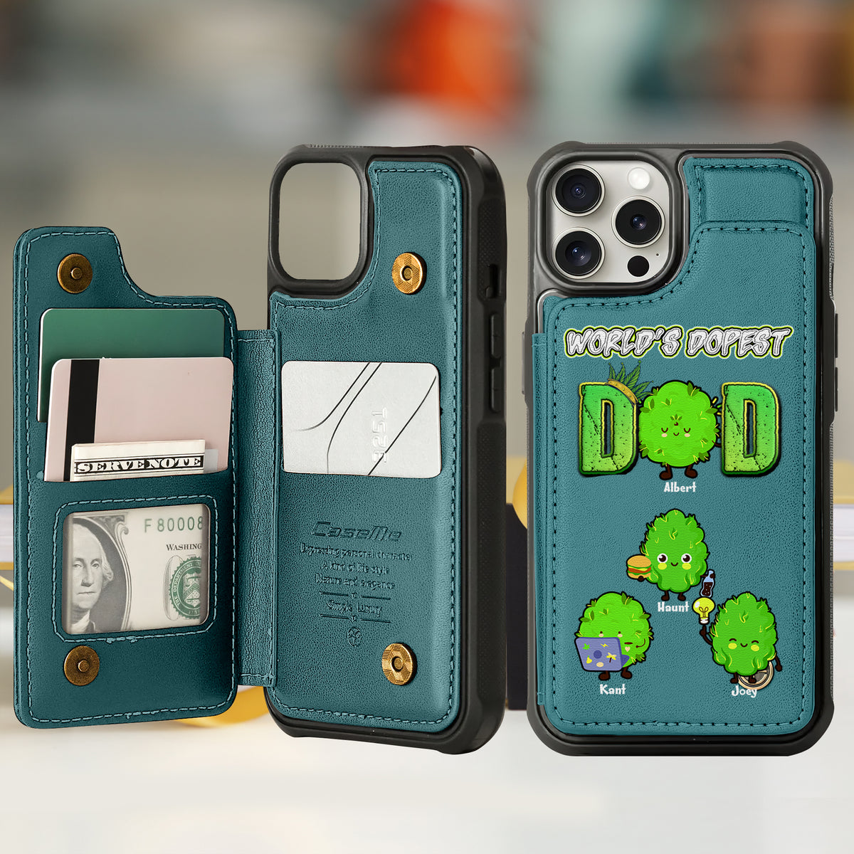 Personalized Gift For Weed Dad Leather Flip Wallet Phone Case 011TOLU270225-Homacus