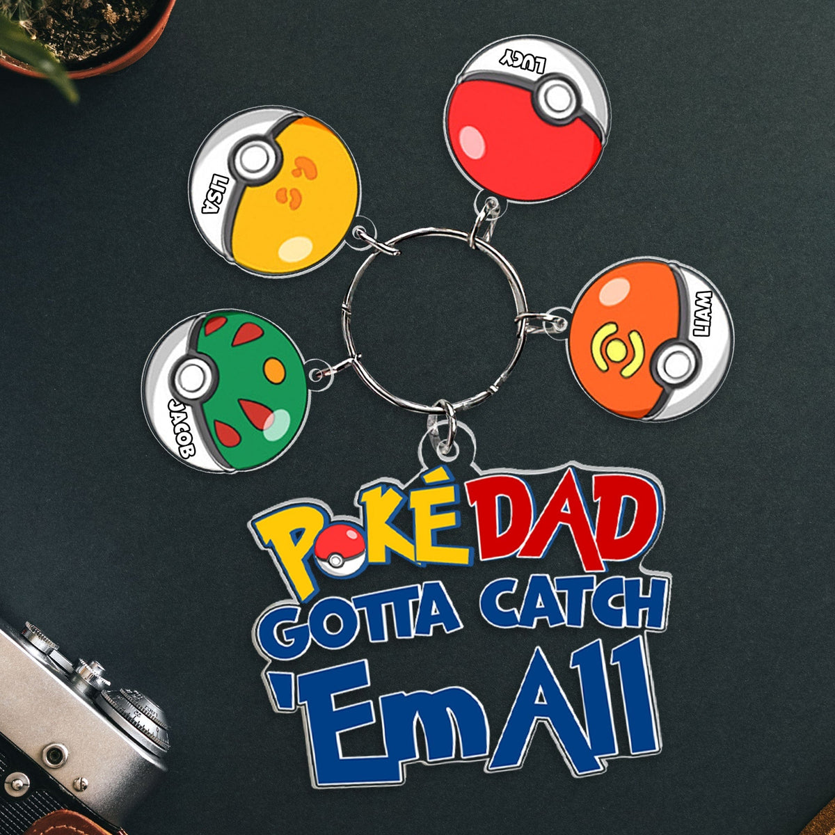 Personalized Gifts For Dad Keychain With Charms 061OHPU020424-Homacus