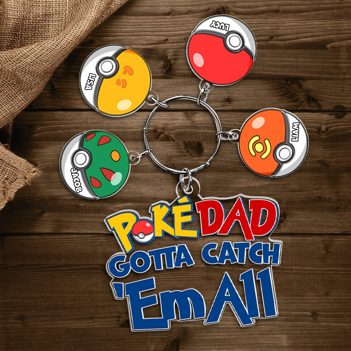 Personalized Gifts For Dad Keychain With Charms 061OHPU020424-Homacus