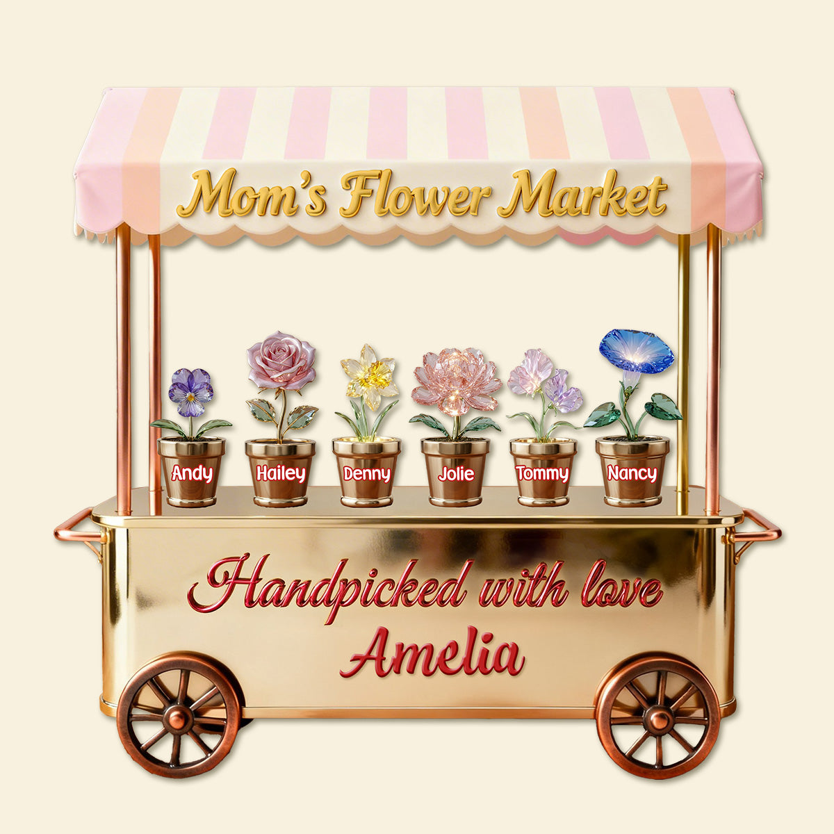 Birthmonth Flowers Mom And Kids Acrylic Plaque - Personalized Gifts For Mother's Day Plaque 03KIMG110326-Homacus