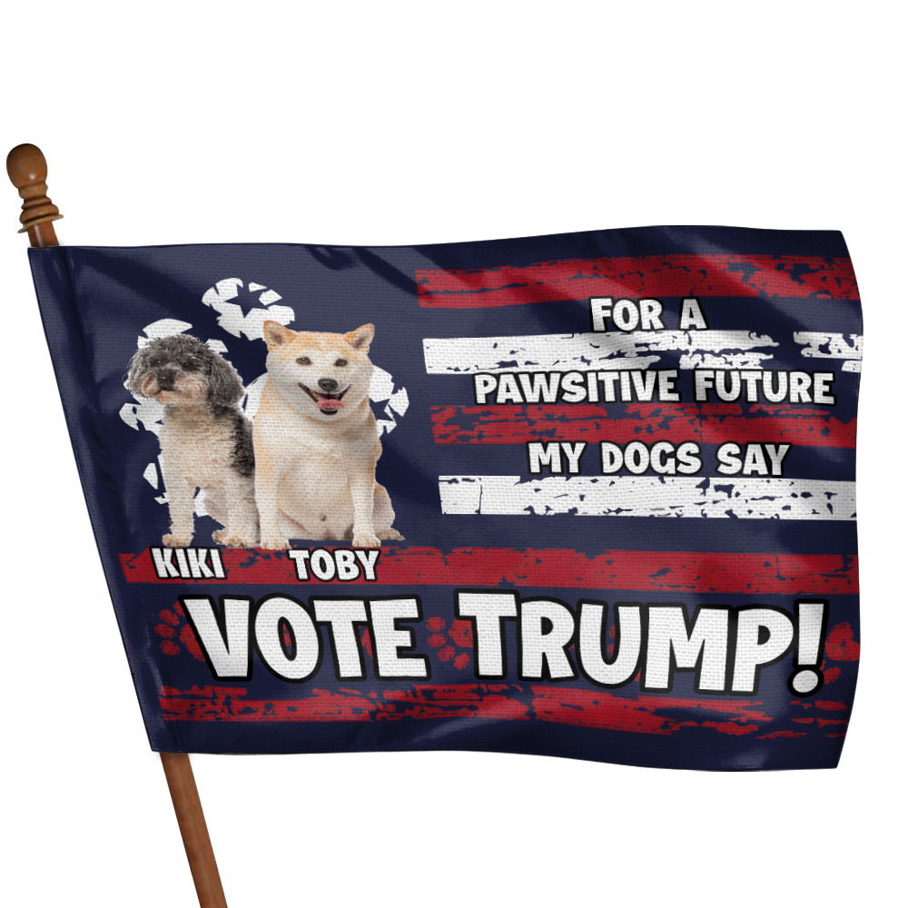Personalized Gifts For Dog Lovers House Flag, Pawsitive Future 03KAMH110724-Homacus