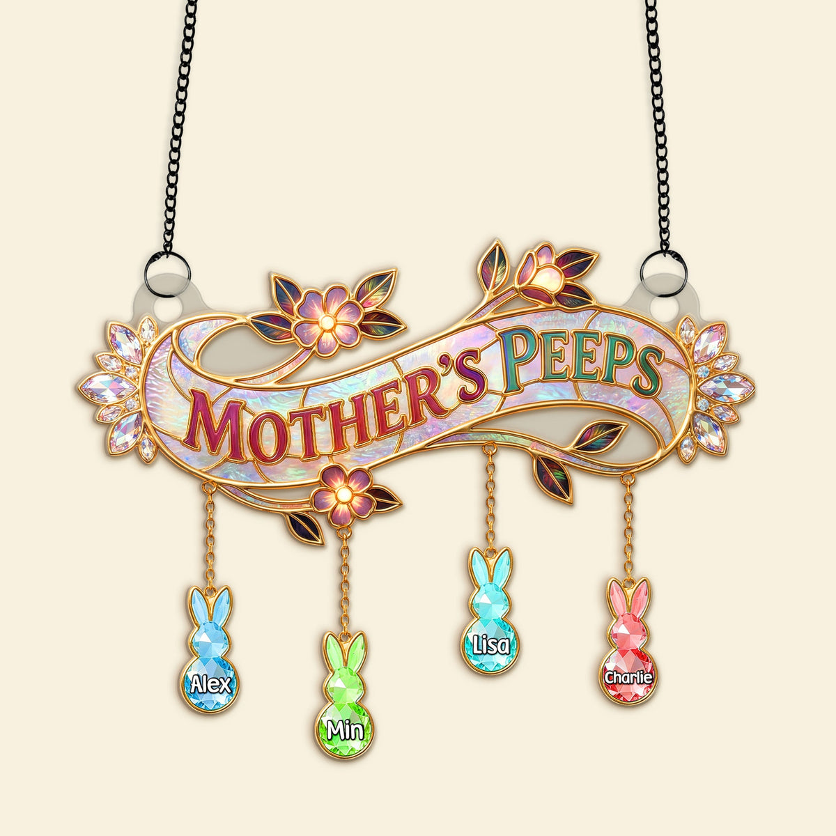 Cute Little Peeps Suncatcher - Personalized Gift For Grandma/Mom 01KIMG250326-Homacus