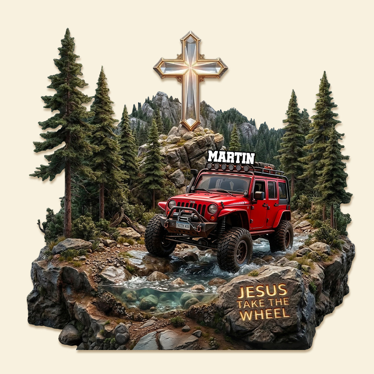 Jesus Take the Wheel Acrylic Plaque - Personalized Gifts For Off-road Lovers 04pamg160326-Homacus