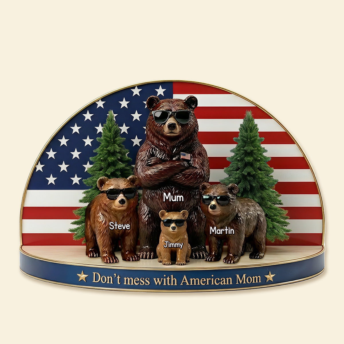 Bear Family Acrylic Plaque - Personalized Gifts For Mom 031TOMG030326-Homacus
