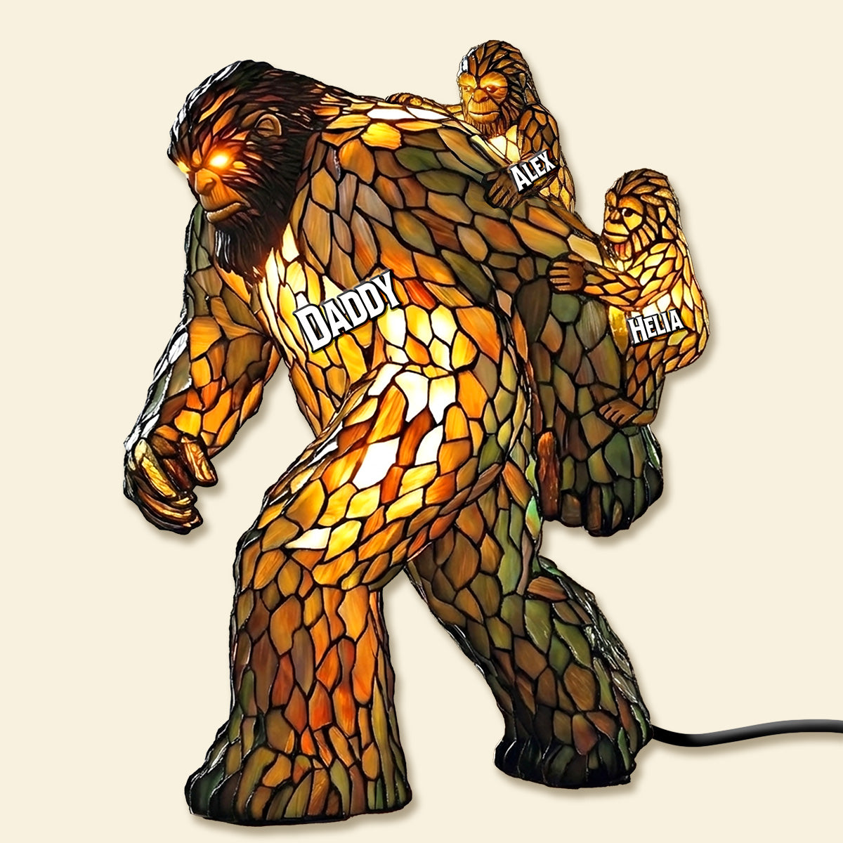 Papa Bigfoot Acrylic Light Box - Personalized Gifts For Dad 01NAMG270226-Homacus