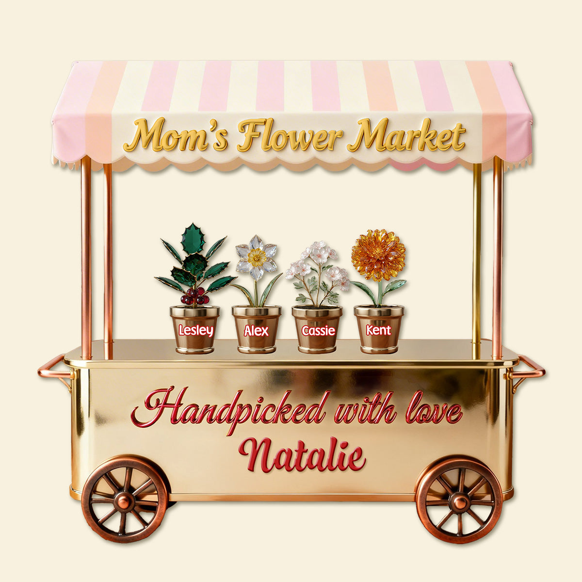 Birthmonth Flowers Mom And Kids Acrylic Plaque - Personalized Gifts For Mother's Day Plaque 03KIMG110326-Homacus