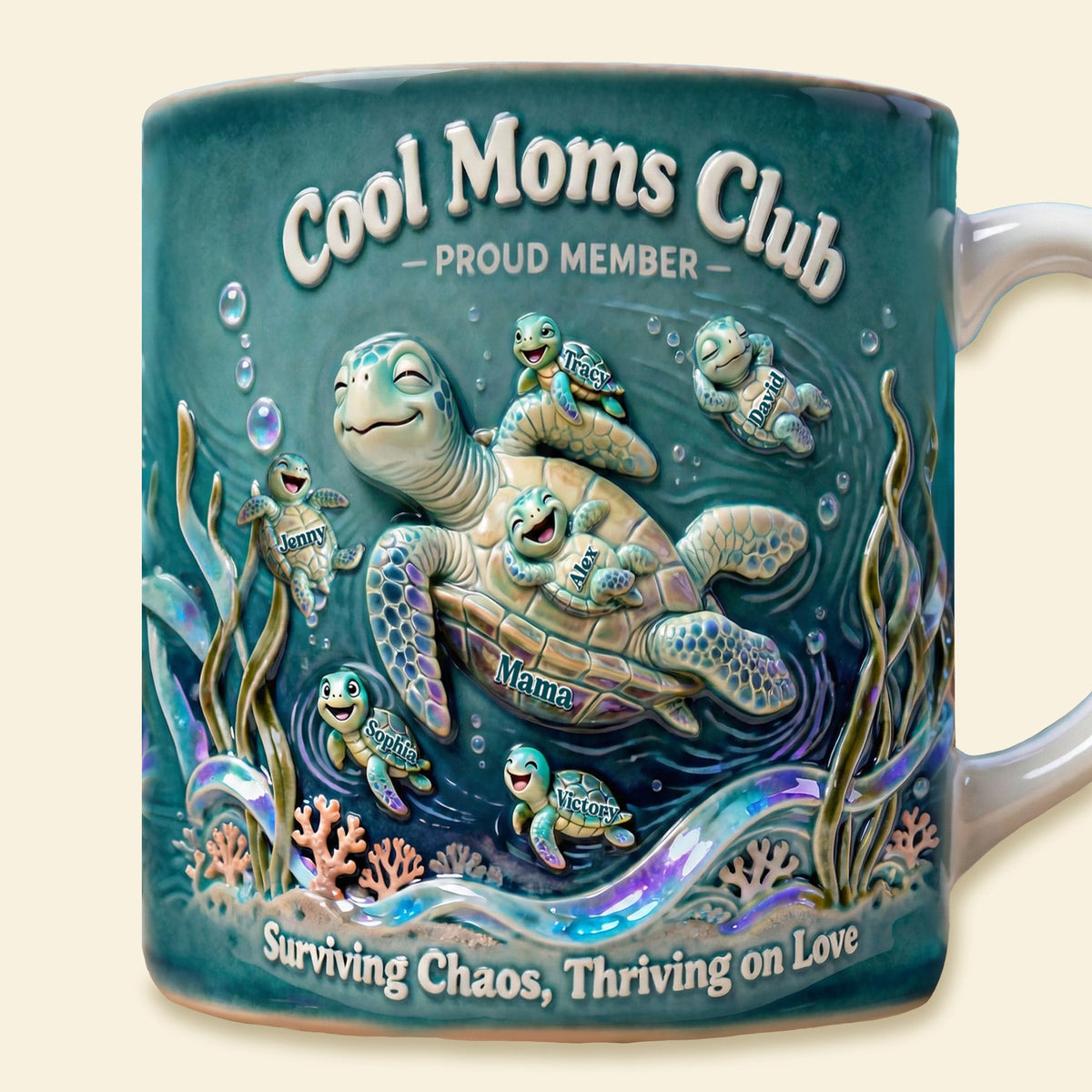 Chilling Turtle Mom Coffee Mug, Personalized Gifts For Mom 03qhmg020326-Homacus